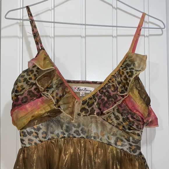 Two tone leopard print dress - Picture 2 of 3